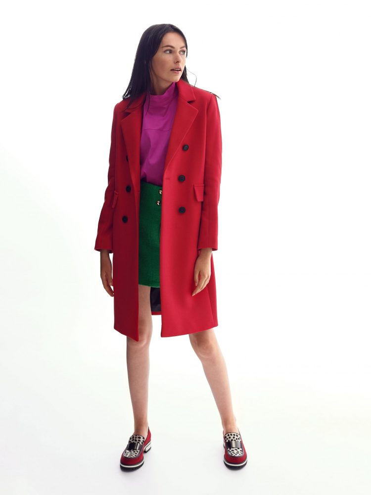 Пальто Періс червоного кольору
