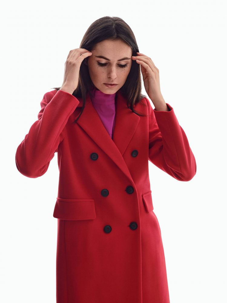 Пальто Періс червоного кольору