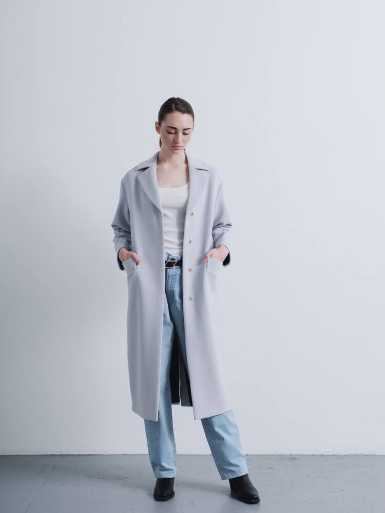 Henry coat in gray and blue