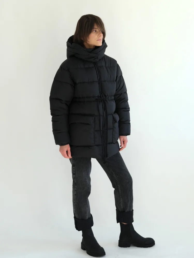 Пуховик Клауді чорного кольору
