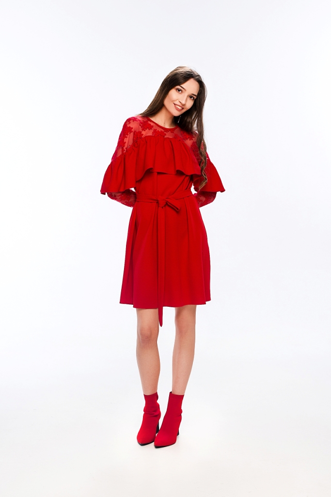 Сукня Модель 166 червоного кольору
