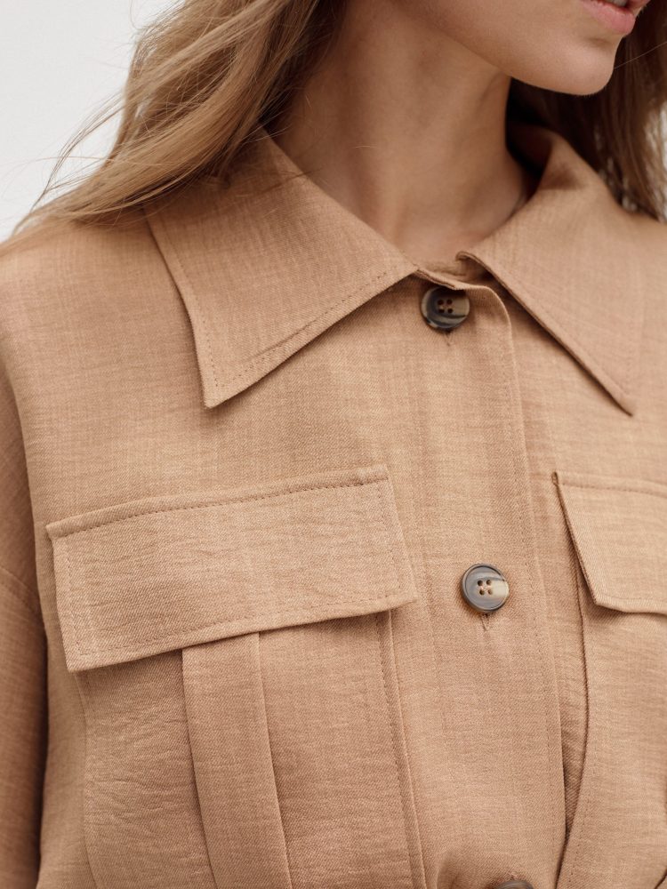 Сорочка Манго бежевого кольору