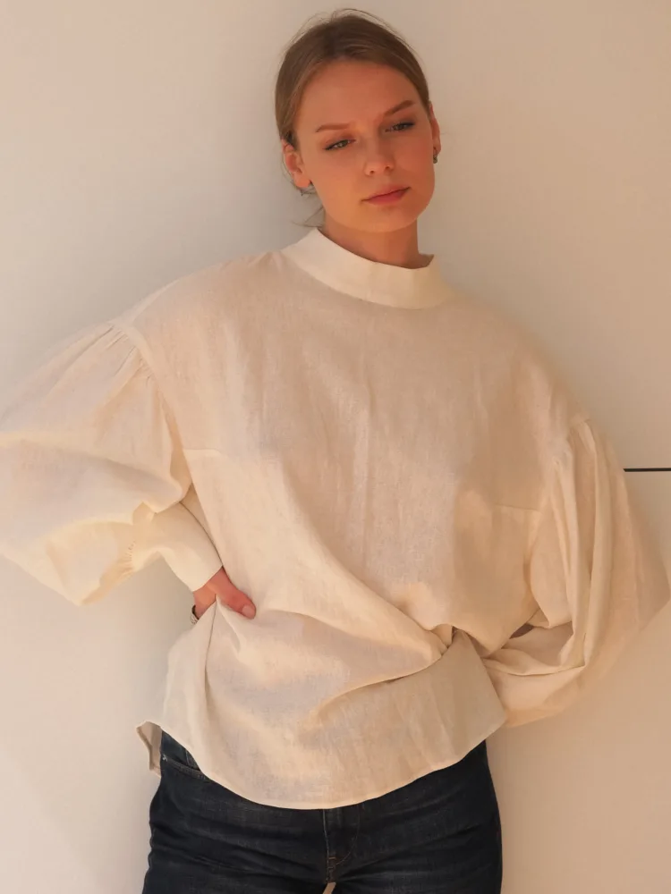 Блуза Евелін молочного кольору