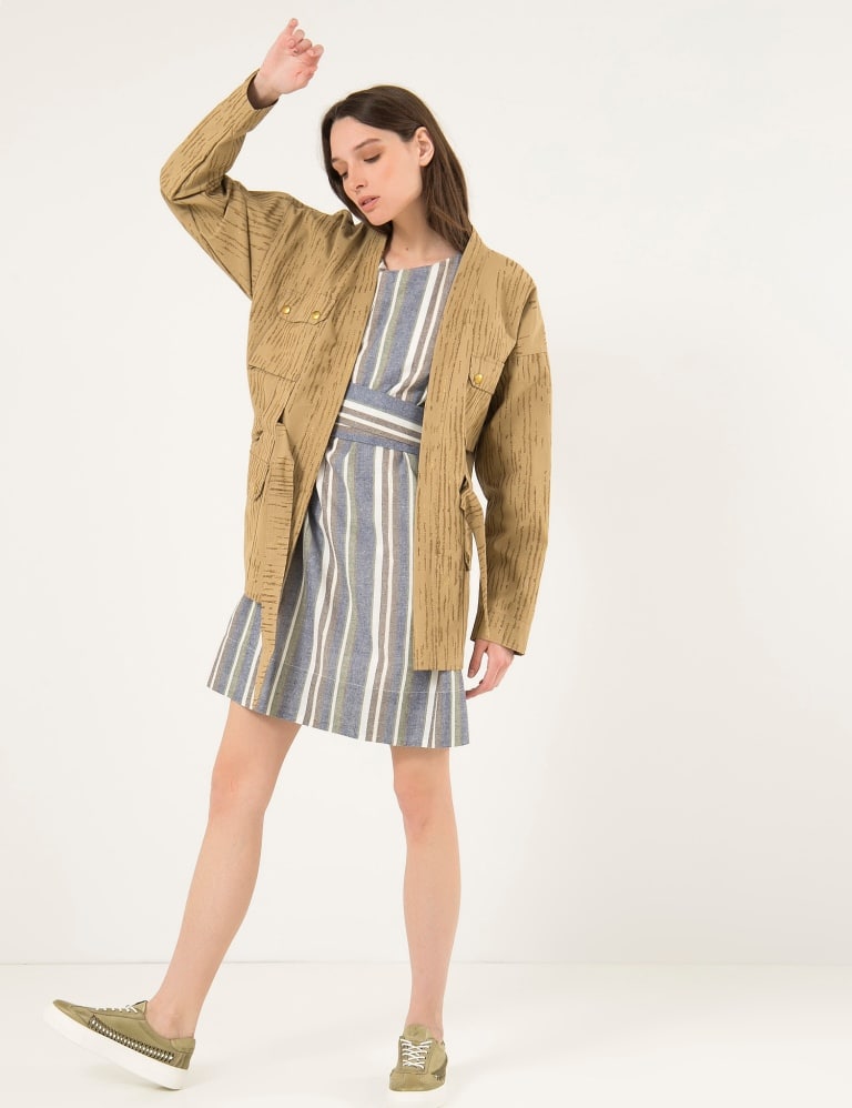 Сукня Флора в синьо-сіру смужку