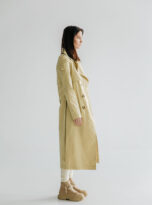 Milk-colored trench coat