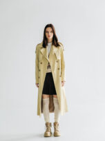 Milk-colored trench coat