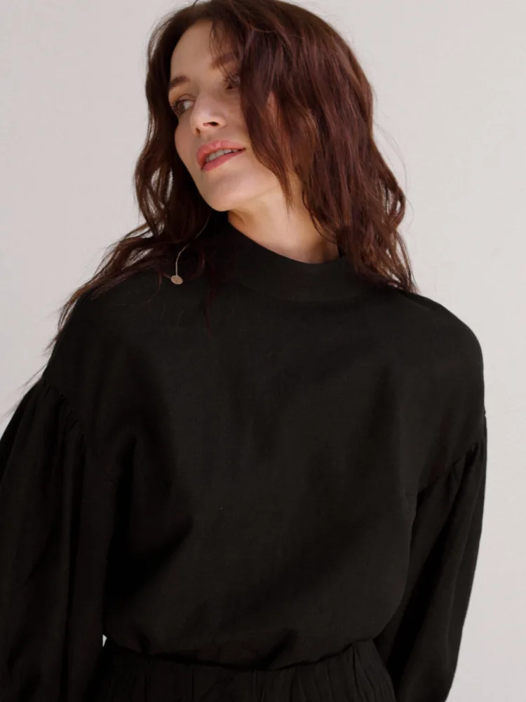Блуза Евелін чорного кольору