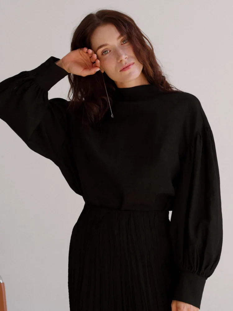 Блуза Евелін чорного кольору