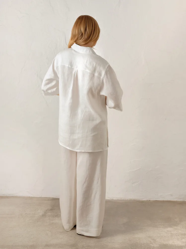 Pandora linen suit in white color