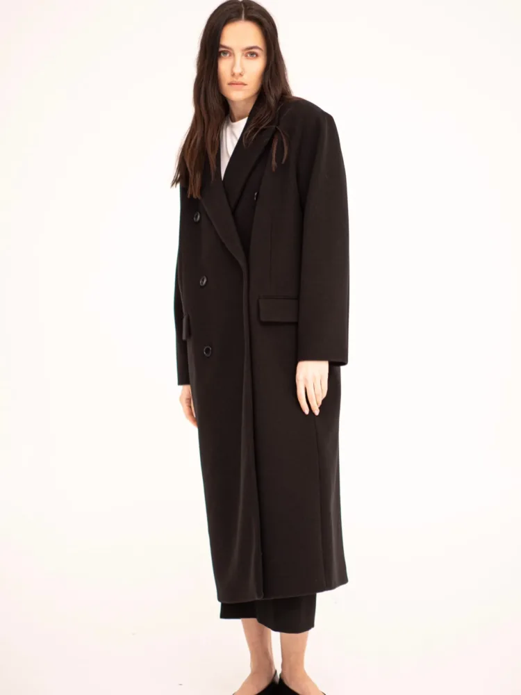 Ether coat in black color
