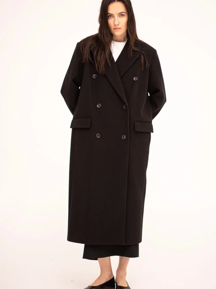 Ether coat in black color