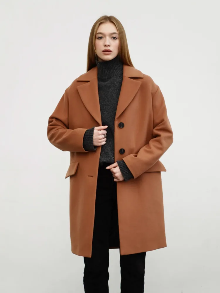 Veronica coat in cinnamon color