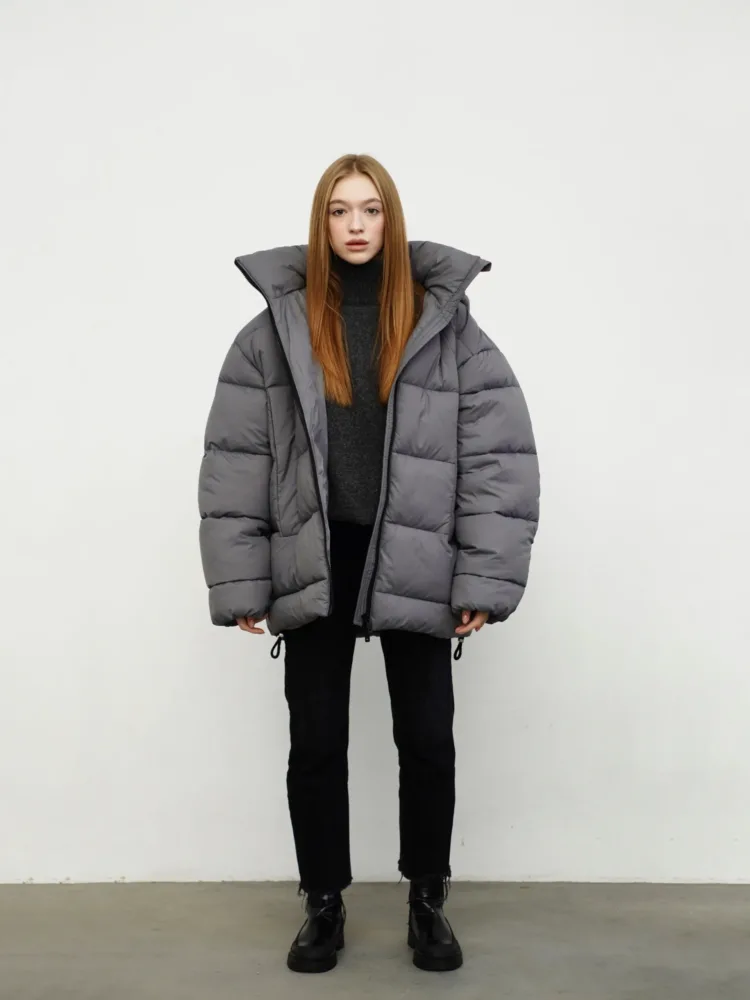 Down jacket in gray color