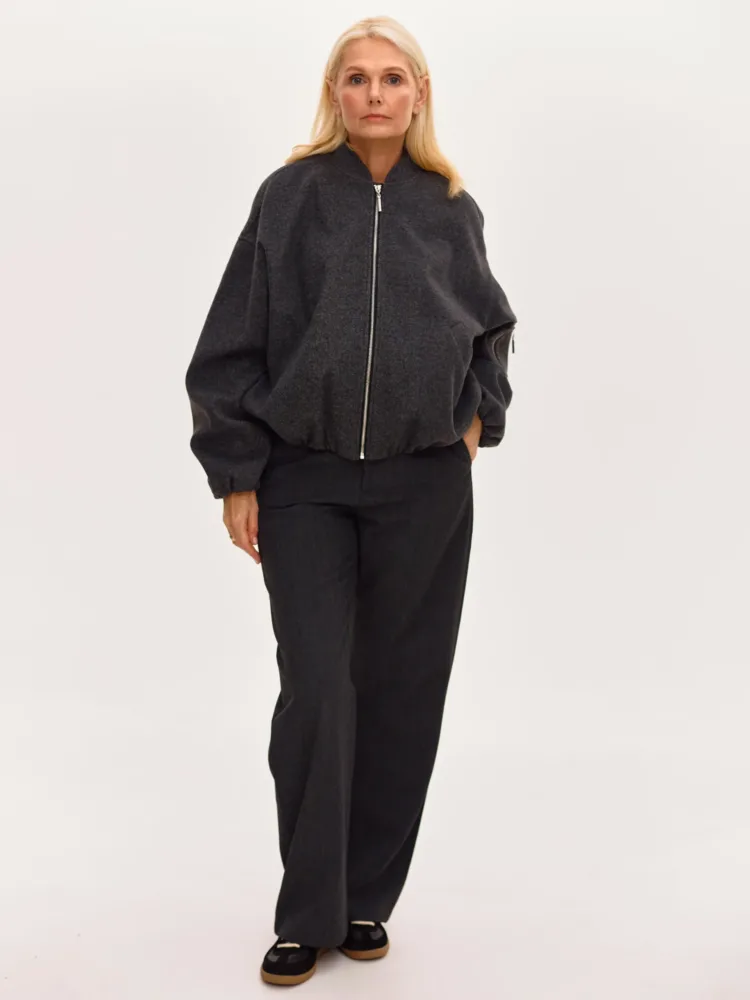 (Копія)(Копія)(Копія)(Копія)(Копія)Gala coat in graphite color with insulation