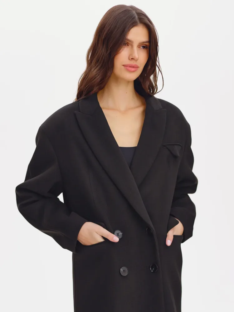 Пальто Boucle «Norah» мод. В010 чорного кольору