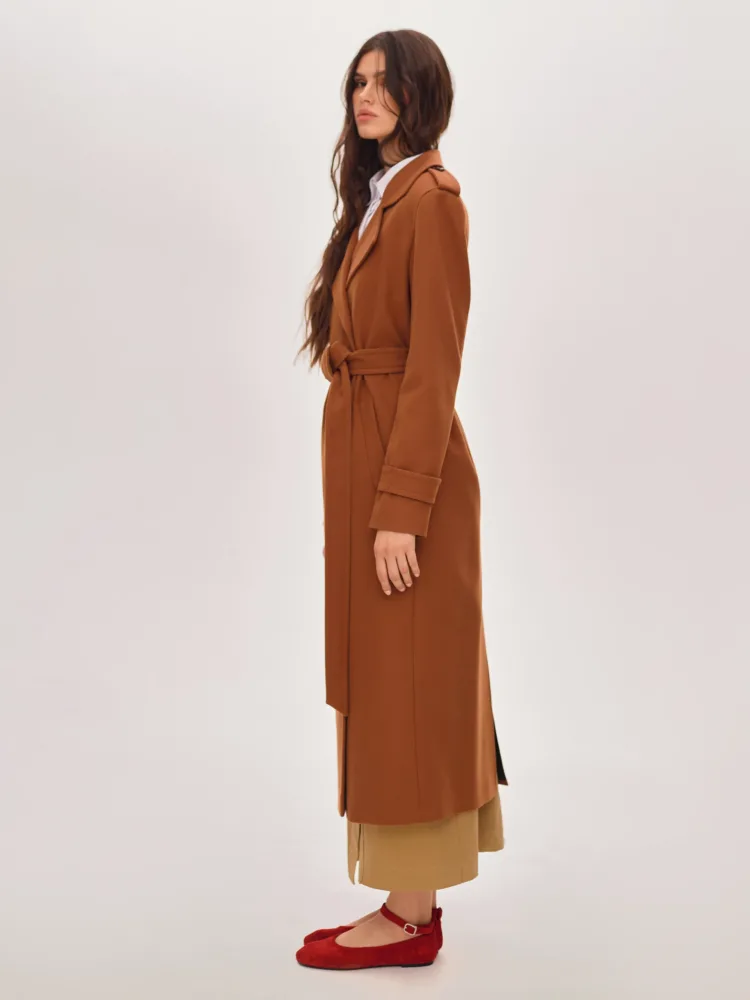 Пальто-тренч Boucle «Cadence» мод. В091 кольору кориця