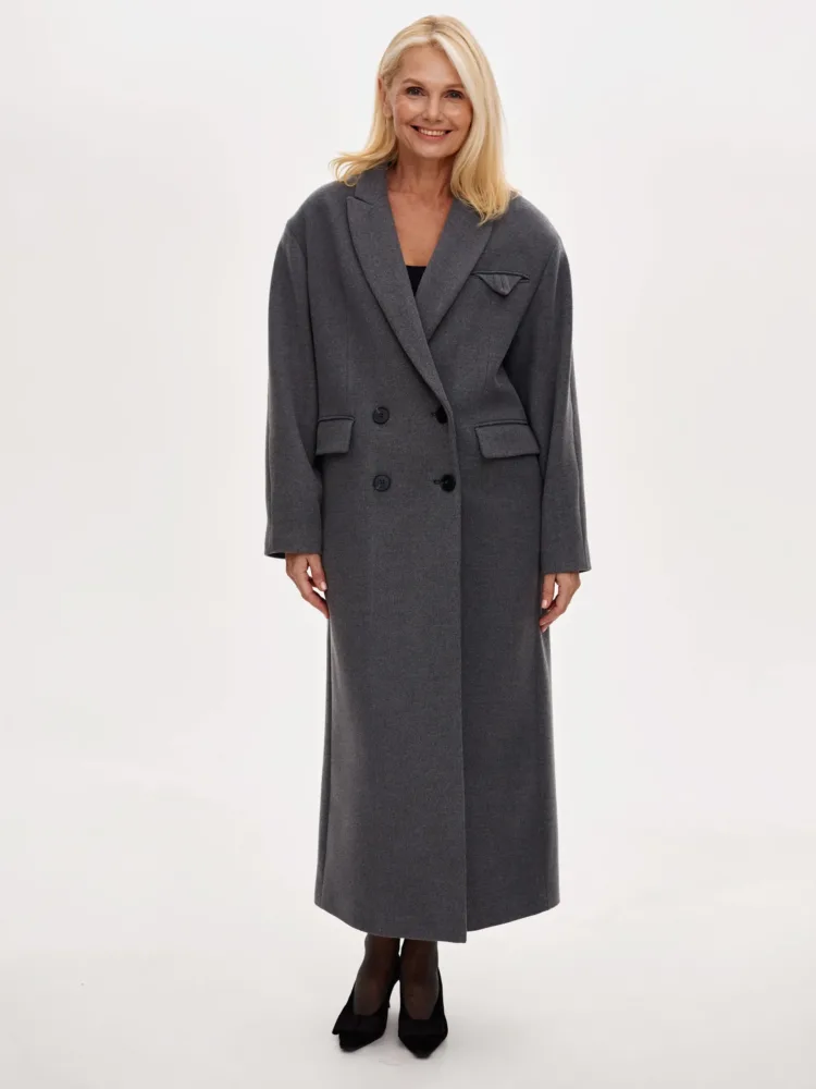 Пальто Boucle «Norah» мод. В010 сірого кольору