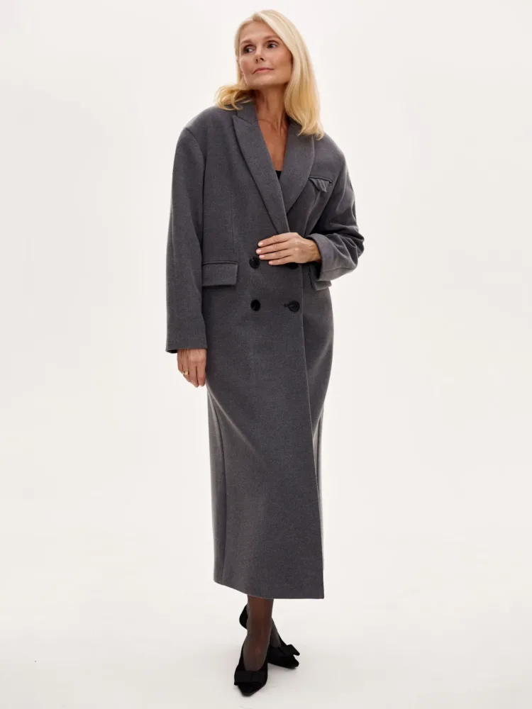 Пальто Boucle «Norah» мод. В010 сірого кольору