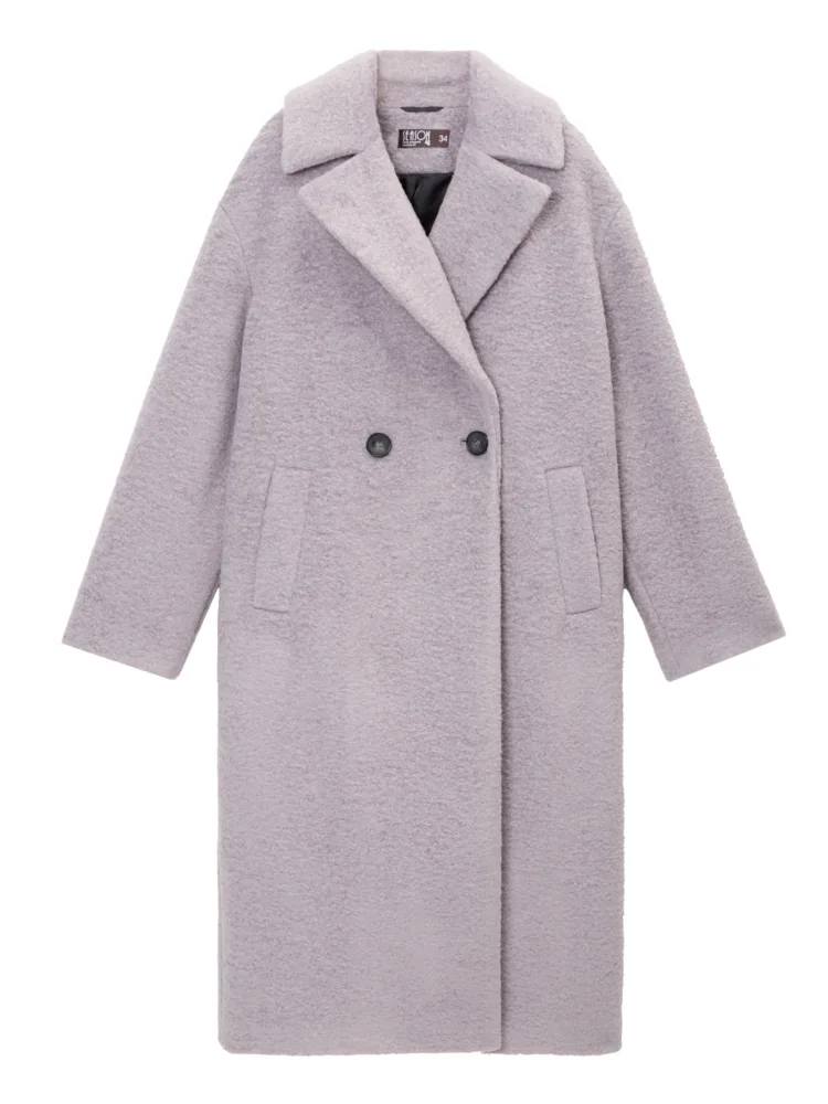 Пальто Данія кольору лілак на утепленні