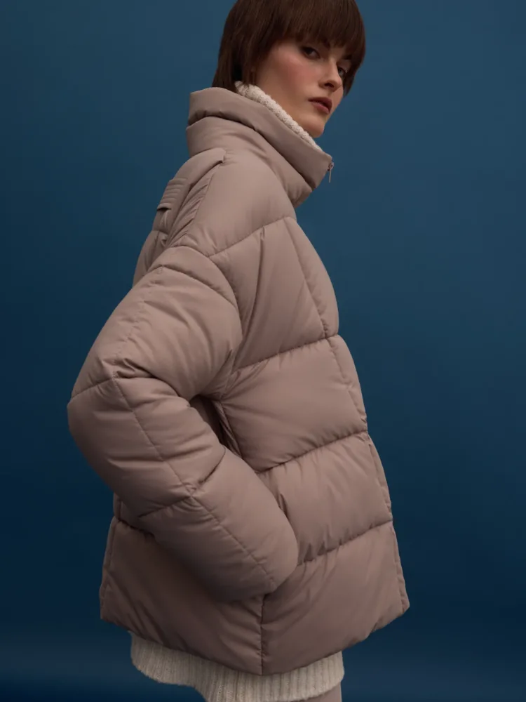 Куртка зимова Boucle мод. B025 з наповнювачем з біопуху кольору таш