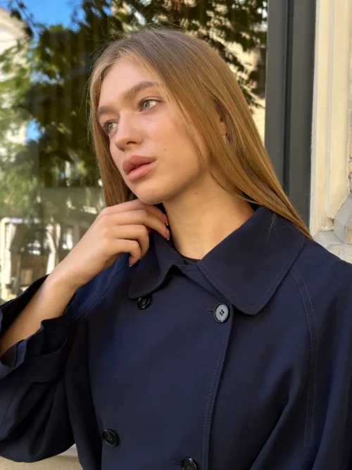 Тренч Boucle мод. Audrey колекції 2025 «Heritage cut» синього