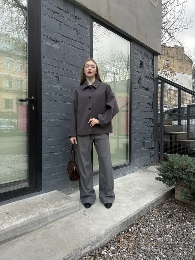 Куртка Season мод. 018 колекції 2025 з вовни графітового кольору