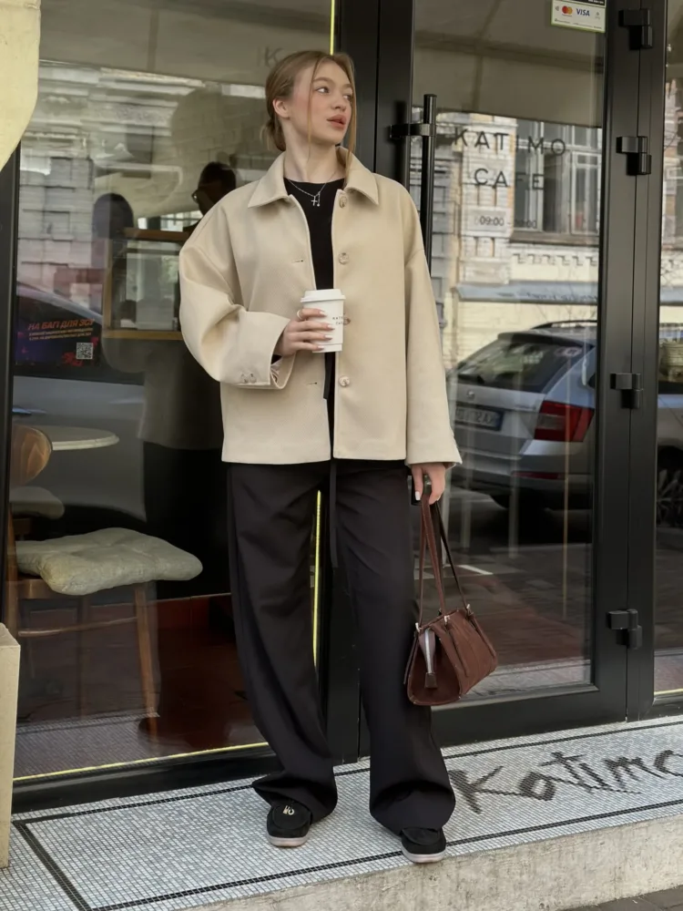 Куртка Season мод. 018 колекції 2025 з вовни кольору таш