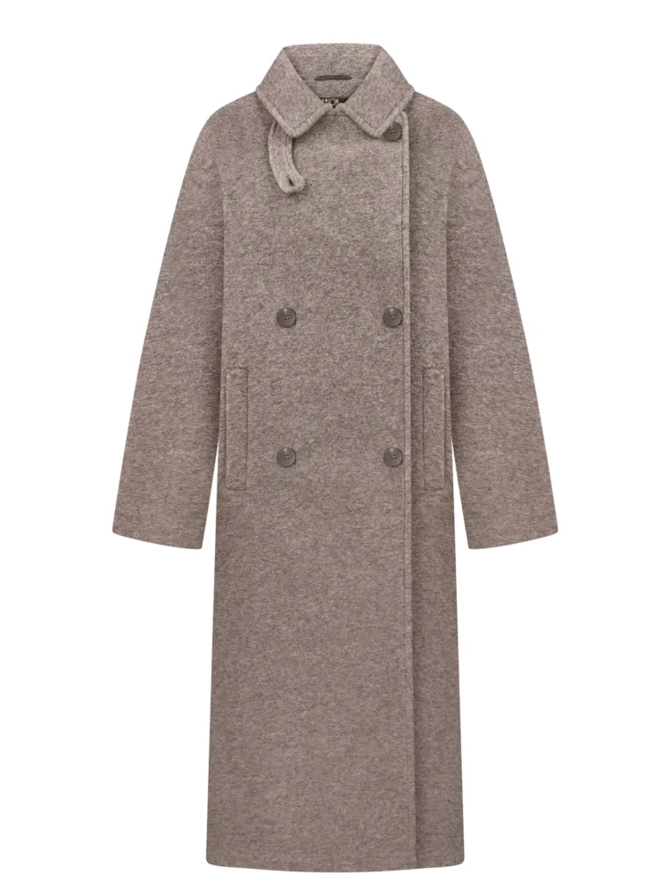 Пальто Season мод. 0210 кольору мокко з напіввовни з утеплювачем