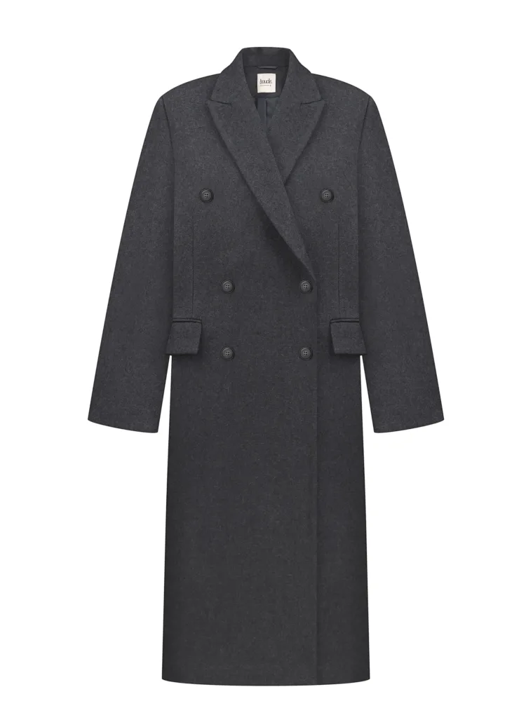 Пальто Boucle мод. B090 сірого кольору зі 100% вовни