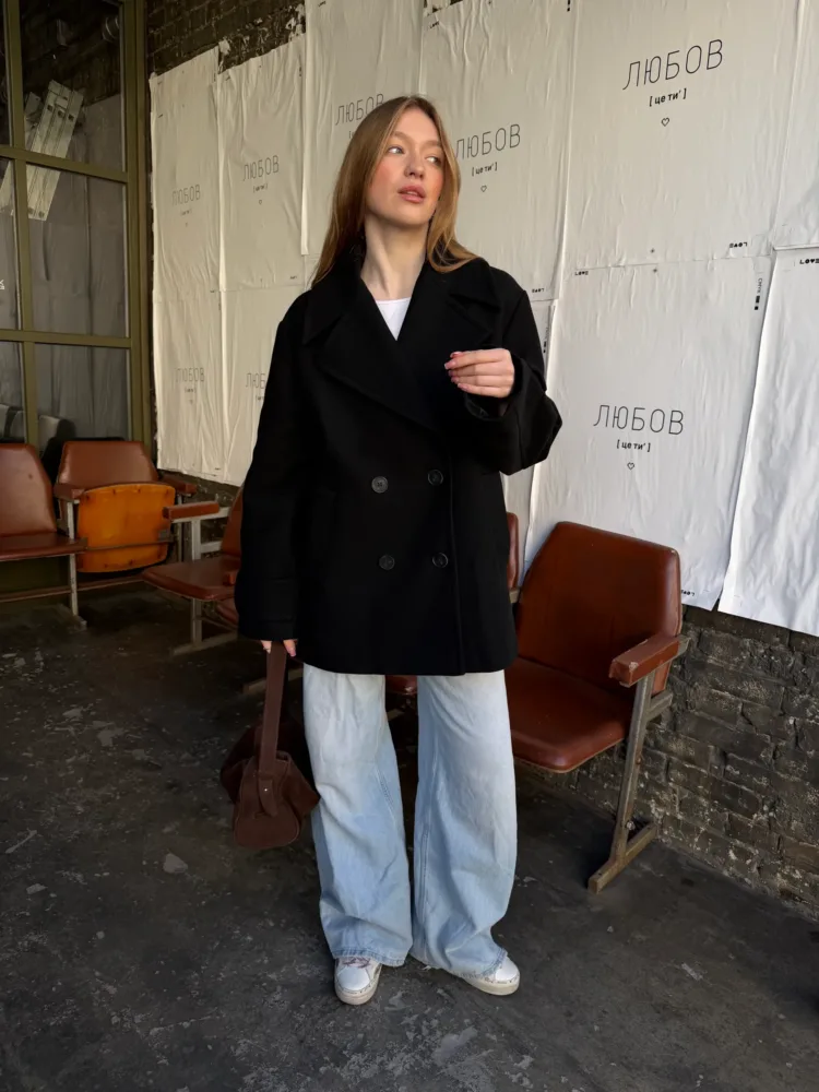 (Копія)(Копія)(Копія)(Копія)(Копія)(Копія)(Копія)(Копія)Gala coat in graphite color with insulation
